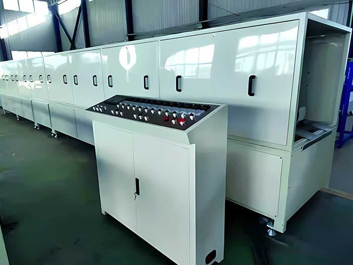 Enclosed GFRP processing line with operator control panel