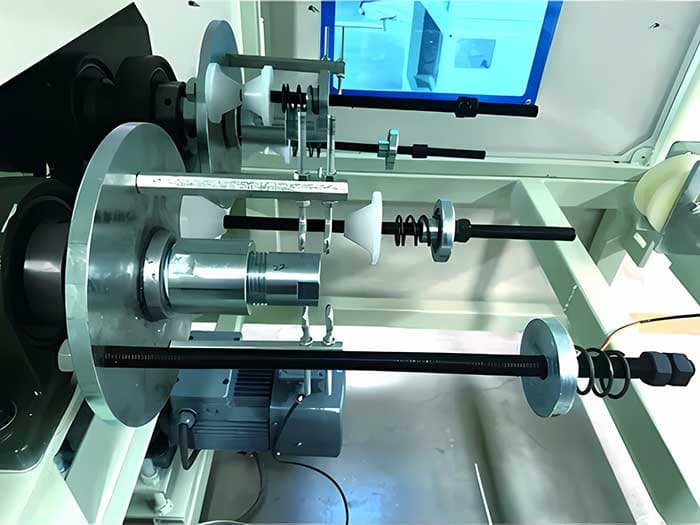 Close-up of GFRP production machinery